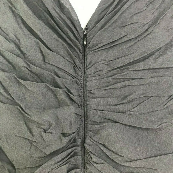 New Tadashi Silk Black Dress Rouched Sleeveless - Picture 5 of 8